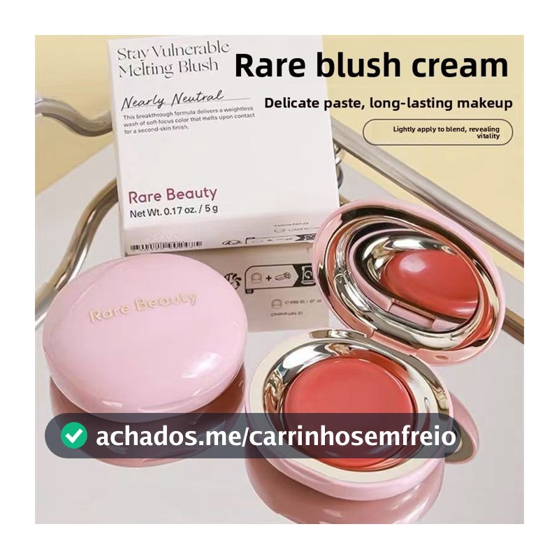 Raro Beautyy Lip And Cheek Blush Creme Contorno Natural Brilhante E Iluminador Maquiagem Facial Nu