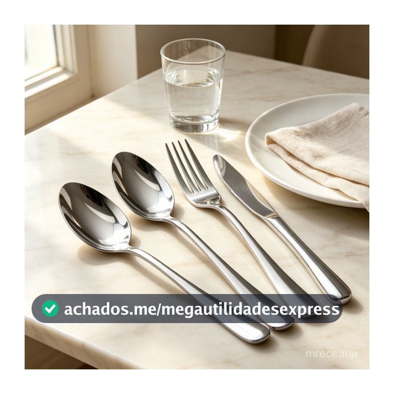 18 Pcs Talheres Garfo Faca Colher Acabamento Prateado Visual Elegante Para Mesa De Jantar Residencial E Restaurante