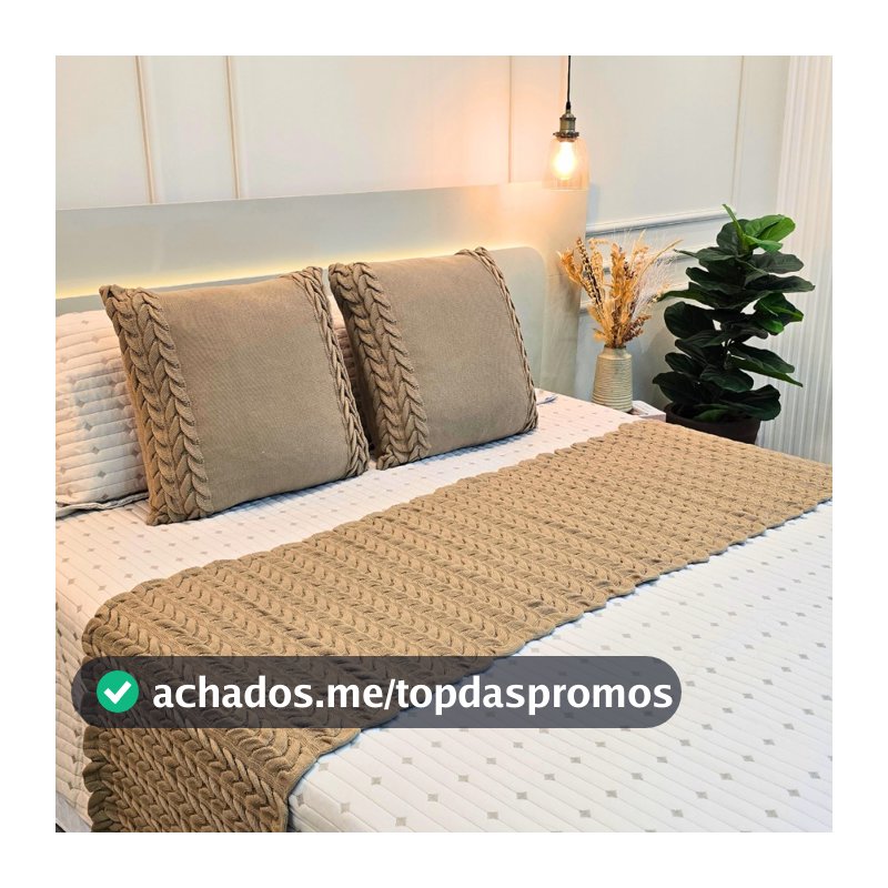 Peseira Manta Tricot Sofá Cama Casal Queen King Aconchego Home Decor - SOMENTE A PESEIRA