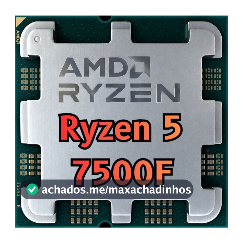 Processador AMD Ryzen 5 7500F, (4GHz Max Turbo), Cache 99MB, 6 Núcleos, 12 Threads, AM5, Sem Vídeo Integrado
