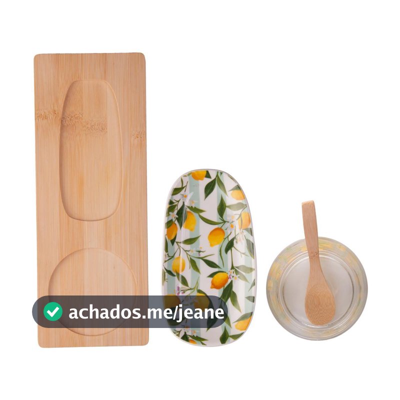 3 Pecas para Servir Siciliano 28cm x 10,5cm x 6cm Bambu Lyor Conjunto para Mesa Posta Café e Servir Qualidade Jantar Uso