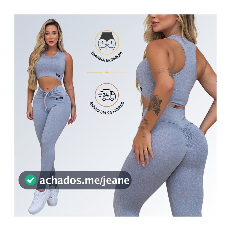 Conjunto Academia Top e Legging Levanta Bumbum