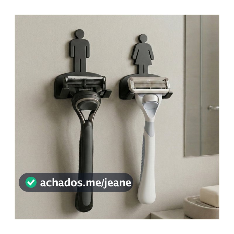 Suporte para Lâmina de Barbear Parede com Fita 3M Organizador Banheiro Barbeador Masculino Feminino