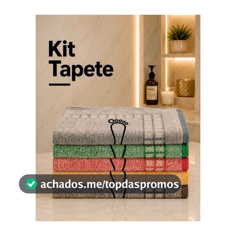 Kit 3 ou 6 Tapete De Banheiro 45x70cm Pezinho Piso Luxo Atoalhado 100% Algodão Premium