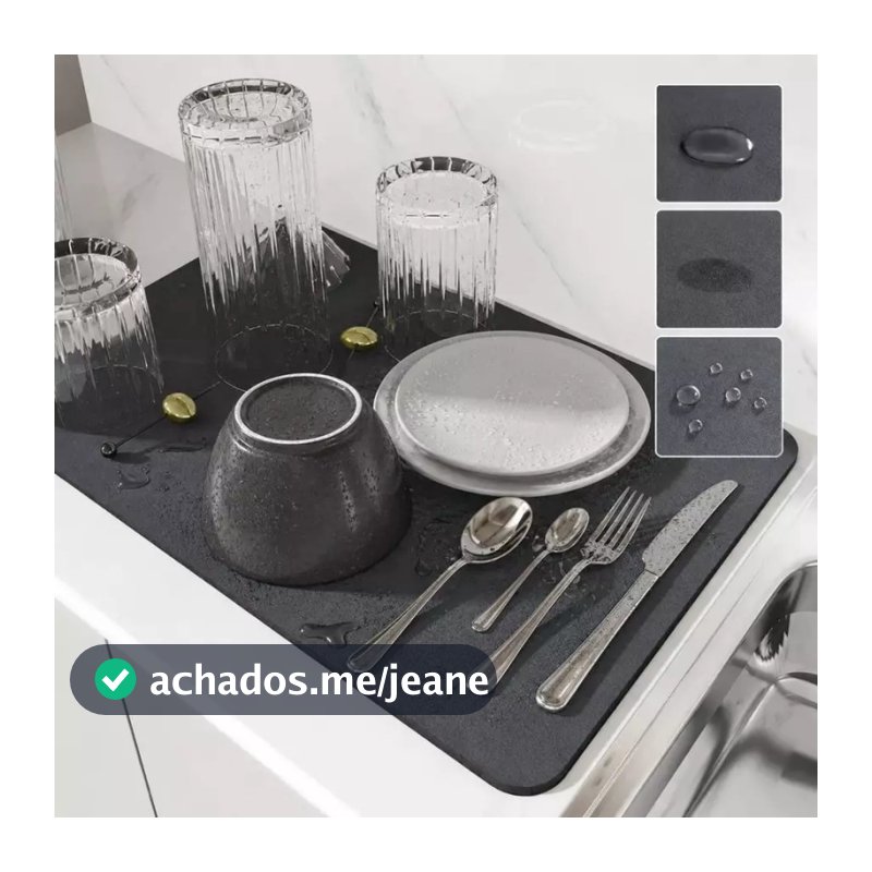Tapete de Secagem para Louças Cozinha Alta Absorção Antiderrapante