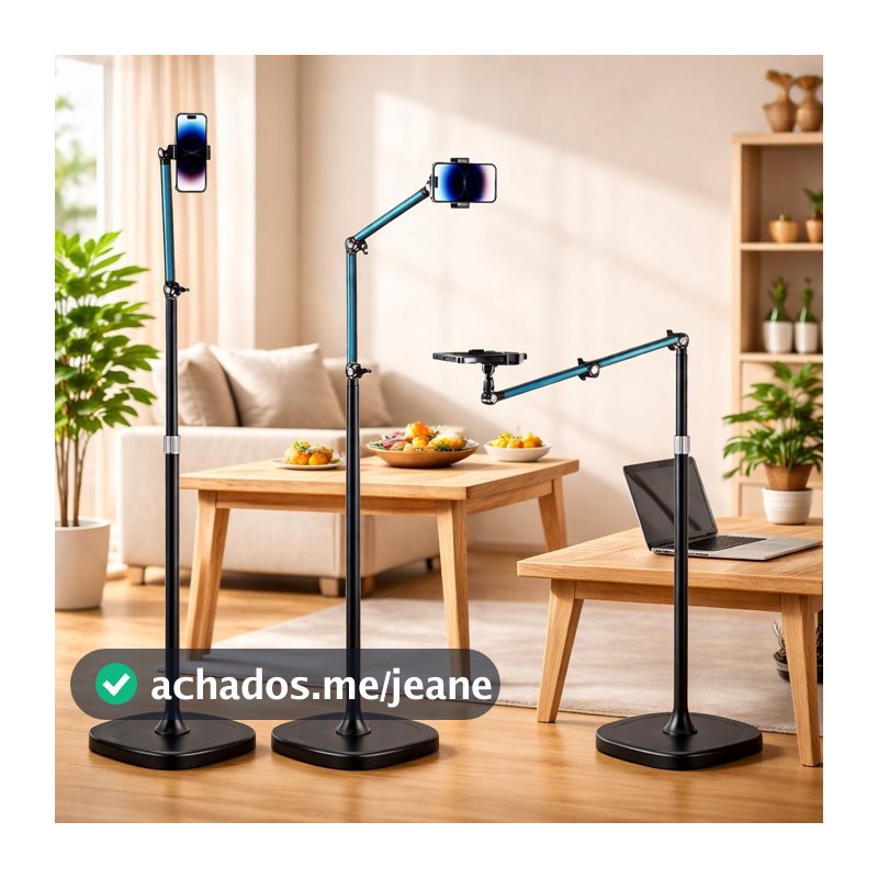 Suporte Articulado para Celular Altura Base Estável Ajuste Livre Gravação Vídeos Mesa OR-PL33