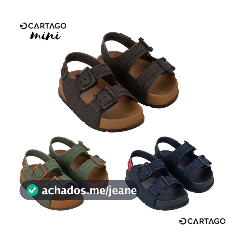 Sandalia Papete Infantil Baby Cartago Milao Ajuste Facil Auto Colante
