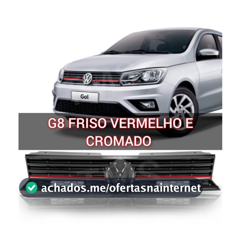 Friso grade Vermelho com cromado, Superior Gol,Voyage, Saveiro G8