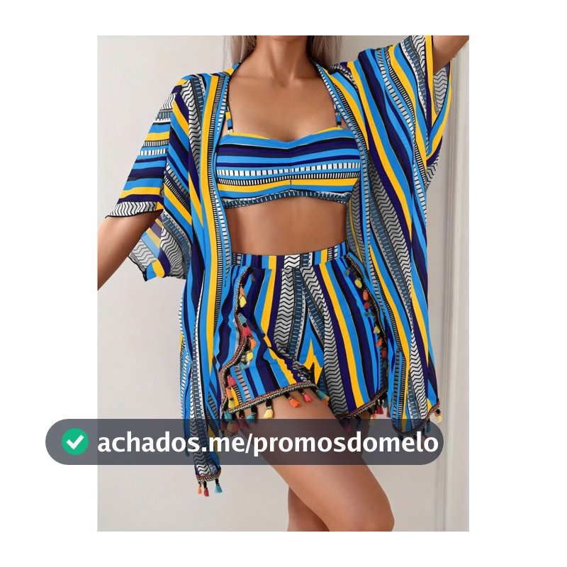 Maiô feminino protetor solar blusa com franjas biquíni conjunto de maiô de quatro peças