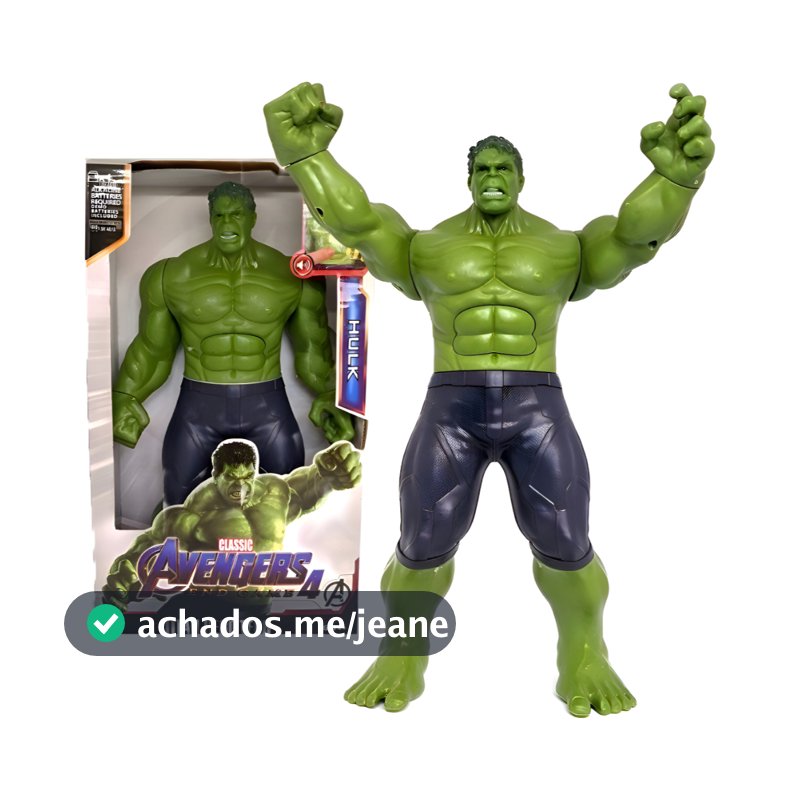 Boneco Hulk Articulado 30cm Grande Com Luz E Som Vingadores Avengers Filme Lançamento 2025 Promoção