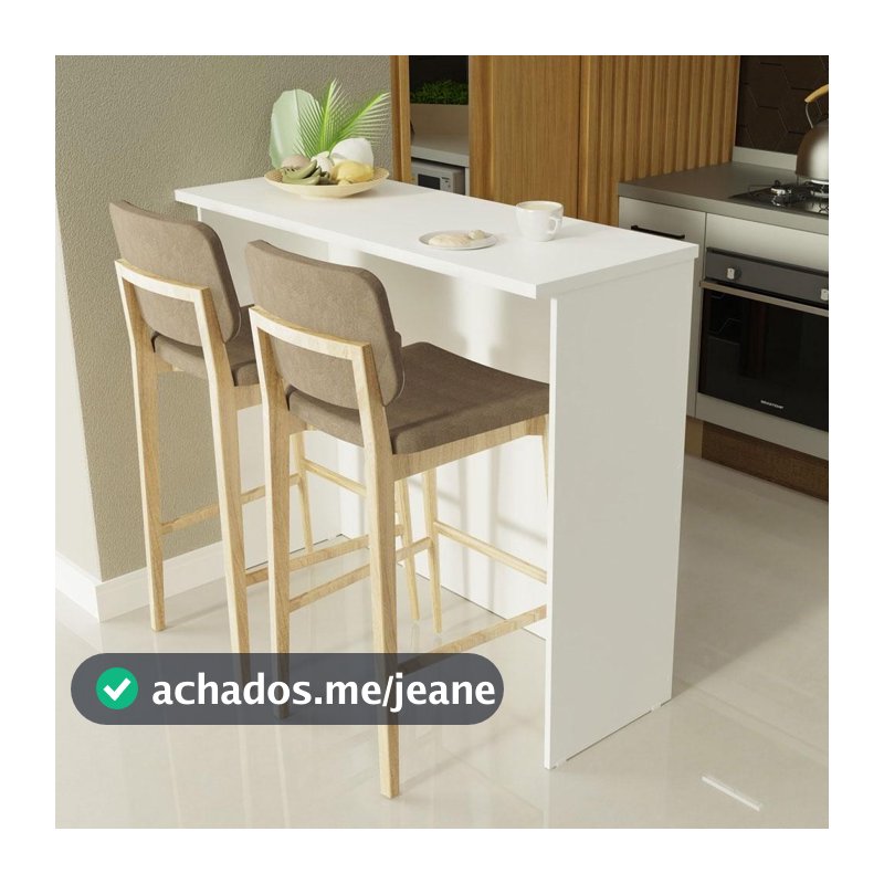 Bancada Ilha para Cozinha 120 cm Branco Madesa