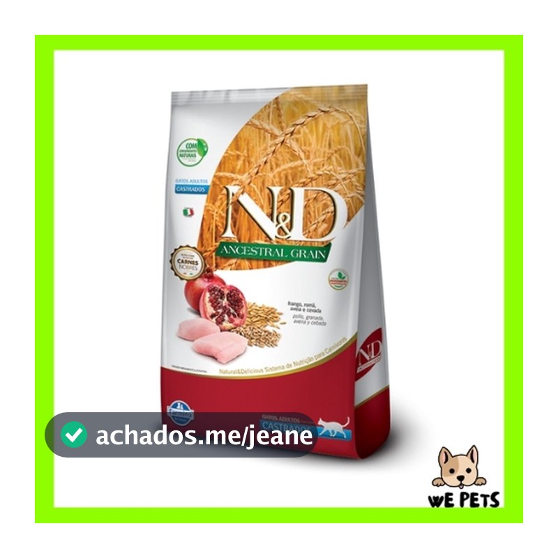 Ração 7,5Kg N&D Ancestral Grain Gatos Castrados 7,5kg