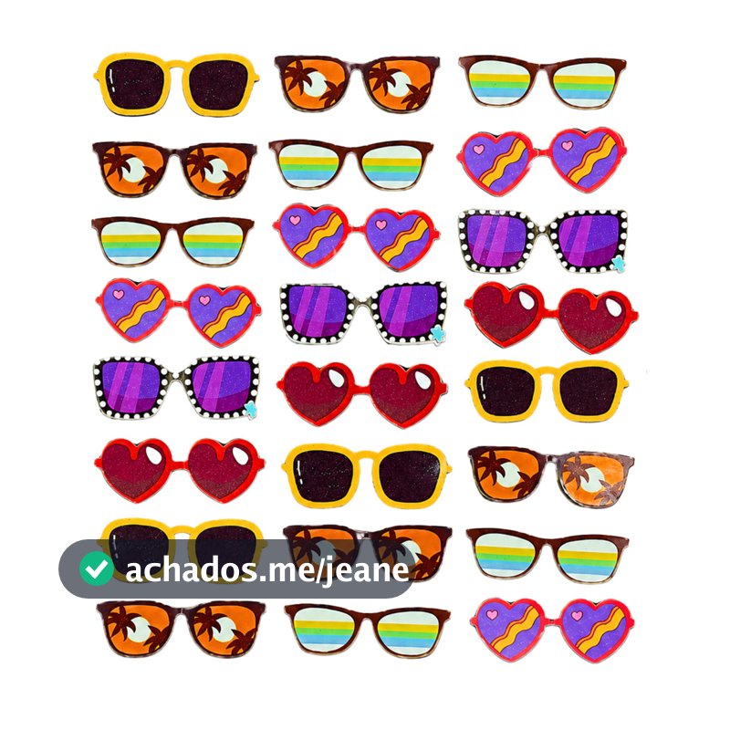200 Adesivos Óculos EVA Cão Gato - Banho Tosa Pet Shop