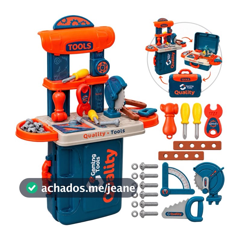 Maleta de Ferramentas Infantil 3 Em 1 Multi Montagens Brinquedo Faz De Conta