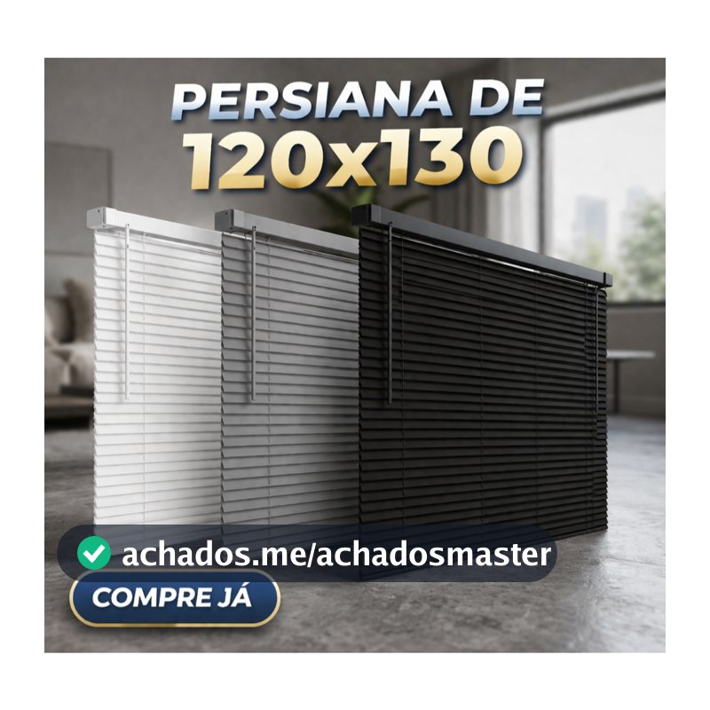 Persiana Horizontal PVC Cozinha 120X130 evolux Cortina Sala quarto escritório cozinha Sofisticada
