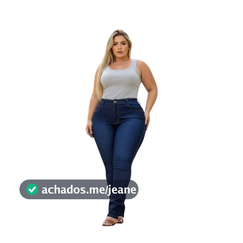Calça Jeans Feminina Skinny Plus Size Cintura Alta Com Strech Curve