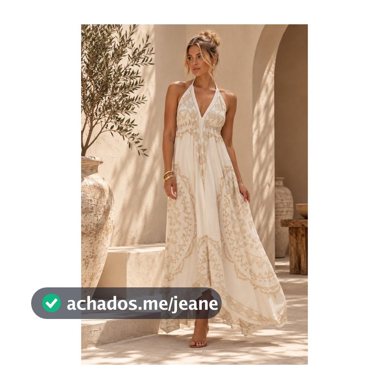 Vestido Indiano Lenço Duas Pontas Gold