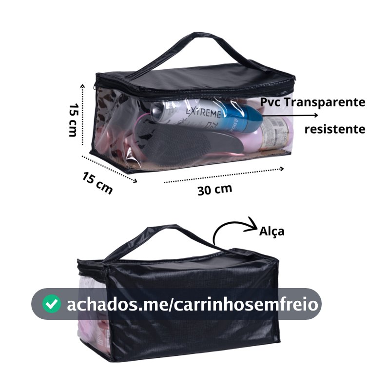 Necessaire Reforçada Organizadora Maquiagem  Brinquedo Transparente