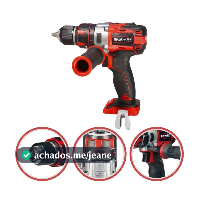Furadeira Parafusadeira Impacto Profissional 18v a Bateria Einhell Portátil Sem Fio Brushless 13mm