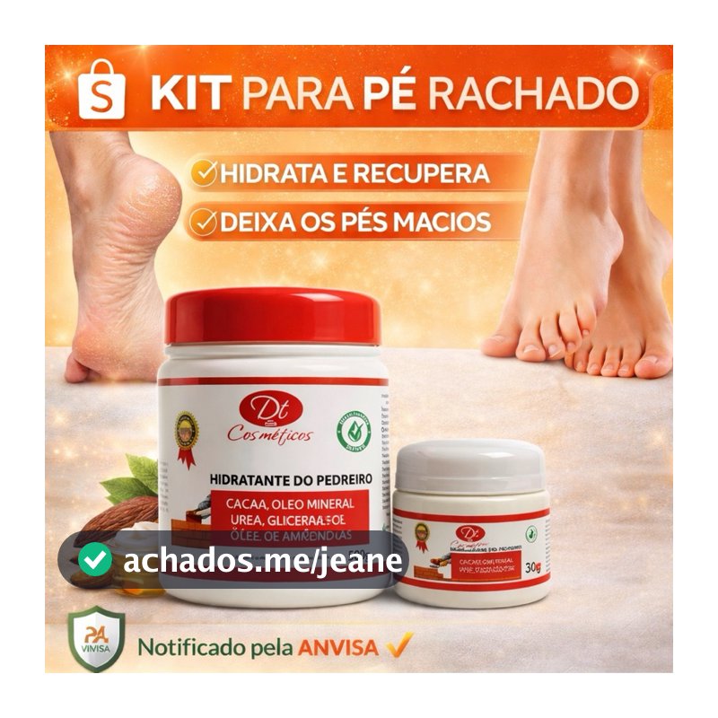 Kit Creme para Pé Rachado e Maos Asperas 1 para Bolsa 1 para Casa Hidrata e Nutre Creme de Pedreiro