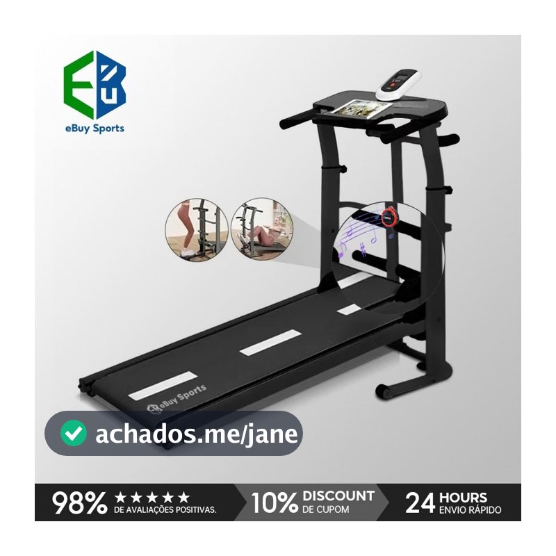 Esteira Mecânica Runify para Caminhada com Display LCD Suporta até 120kg