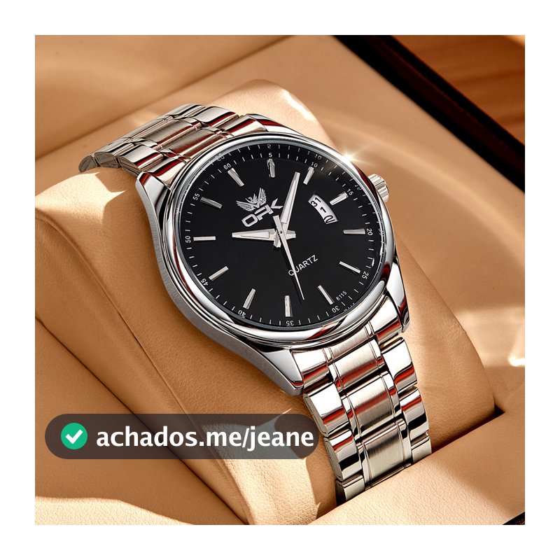 OPK 6010 Relogio Masculino Luxo Prova Da água Original Preto Esportivo De Aço Cronógrafo Quartzo
