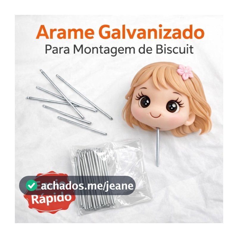 Arame para Biscuit 5.5 cm 2,11mm Estrutura Boneca Artesanato Galvanizado