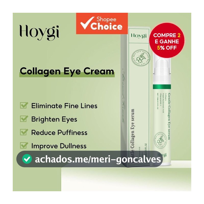 Sérum Para Os Olhos Com Colágeno - Clareia Olheiras, Reduz Bolsas, Linhas Finas, Firmador E Hidratante - 15ml