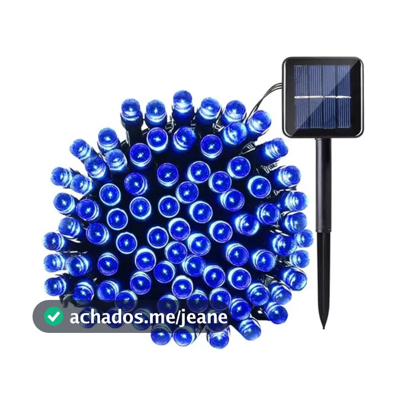 Pisca Pisca Cordão Solar Natal Led 100 Lampadas 10m Branco uso interno externo jardim arvore
