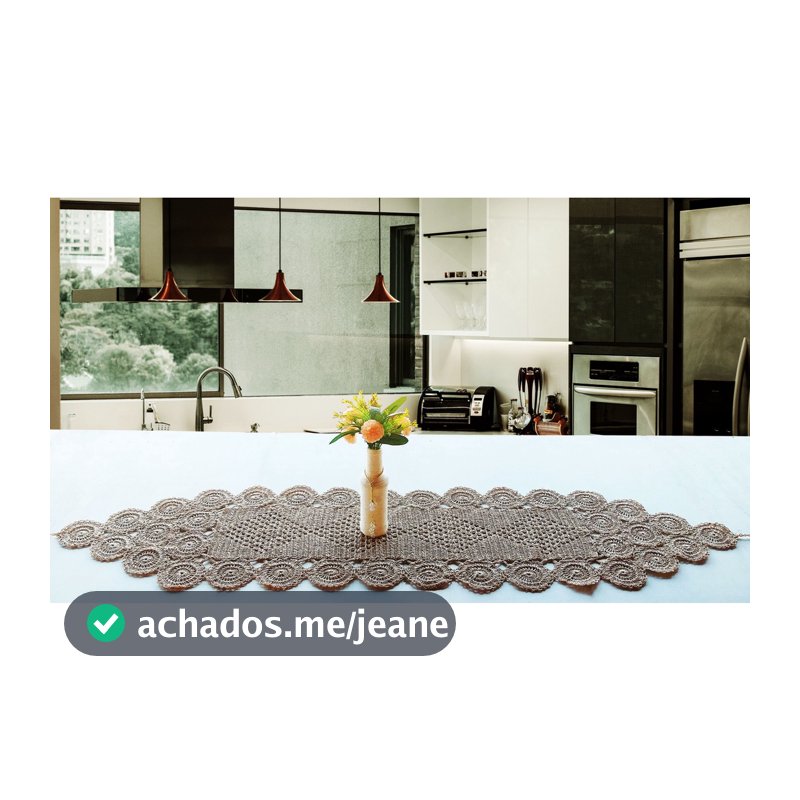 Caminho de Mesa de Crochê com Caseado em Crochê -  150cm x 35cm - Cozinha, Casa & Decoração - Decoração Sala de Jantar