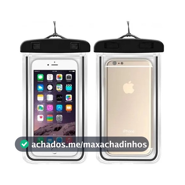 KIT Capa Bolsa Prova Dágua Impermeável Celular Transparente Universal Capa Celular Dágua