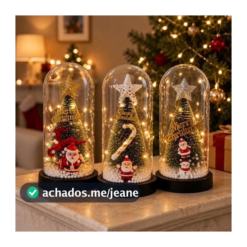 Luminária Natal Cúpula Neve Decoração Mesa Sala Quarto Casas