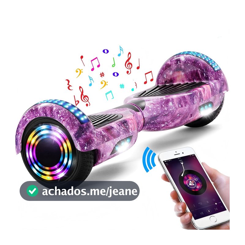 Hoverboard Infantil 6.5" - Skate Elétrico com LED Inteligente Bluetooth e Bateria Forte