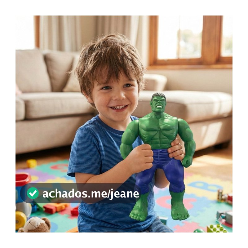 Boneco Hulk Verde 26cm Articulado • Presente para Crianças • Brinquedo de Vinil Resistente