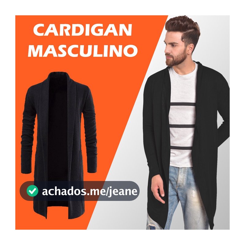 Cardigan Masculino Estilo Slim Confortável Sobretudo Blazer