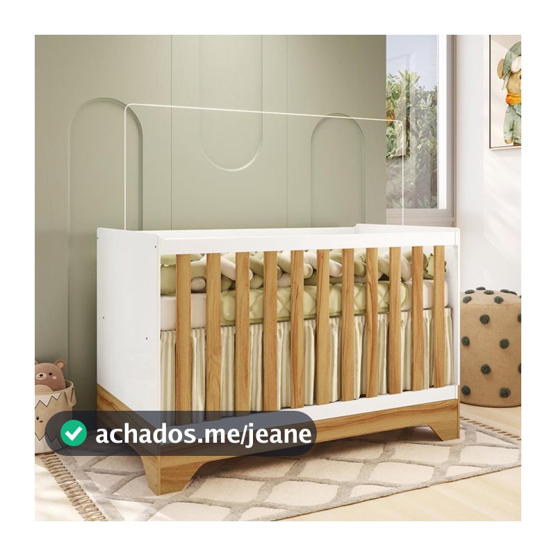 Berço 3 em 1 Americano MDF Popy Retrô Móveis Peroba