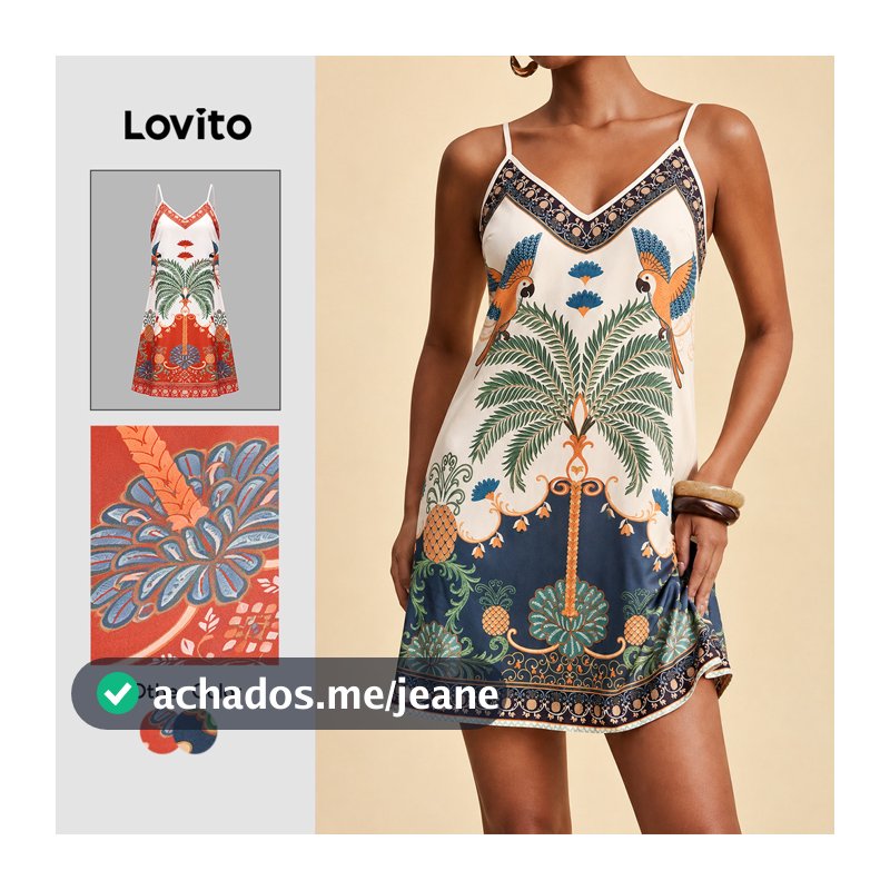 Lovito Férias Vestido Primavera/verão Feminino LBL34004