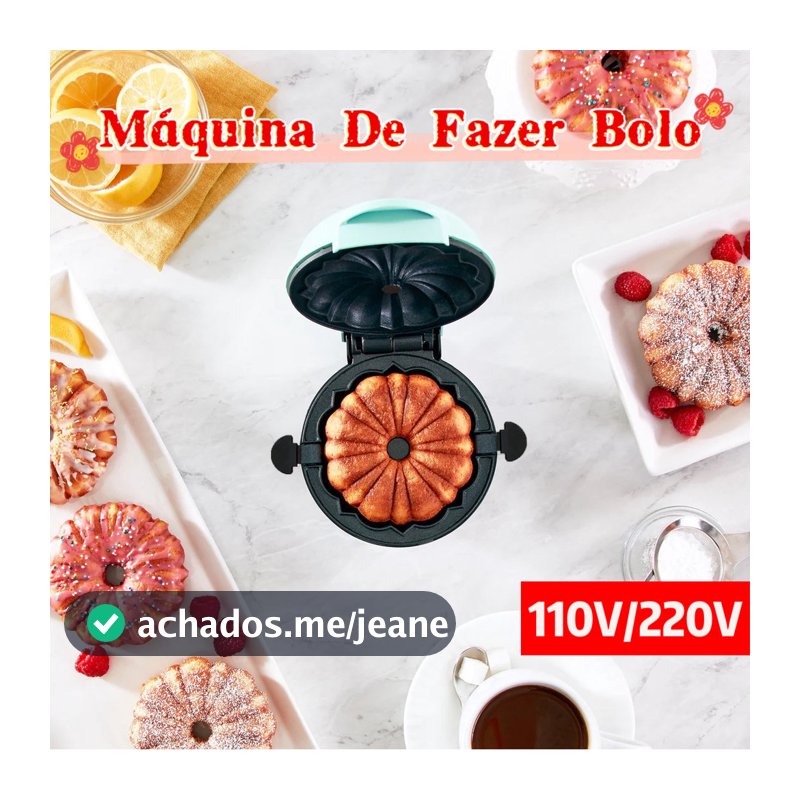 Mini Maquina De Fazer Bolo Bundt Maker 110v/220v 4 Cor