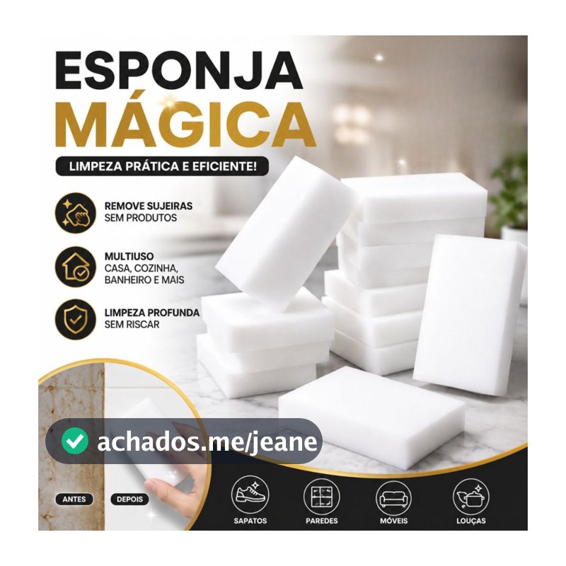 Kit 10 20 30 Esponjas Mágica Bucha Melamina Tira Mancha Original Desengordura Limpeza Incrivel