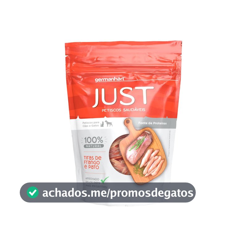 Petisco Natural Just Slice Mix Frango e Pato Cães Gatos 75g
