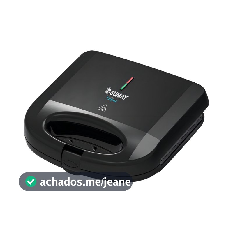 Sanduicheira Grill 2 em 1 Antiaderente Sumay Preto