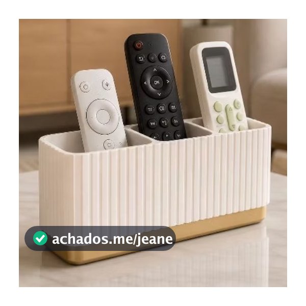 Porta Controle Remoto De Mesa Premium Organizador 3 Controles Minimalista Sala TV Decoração Presente