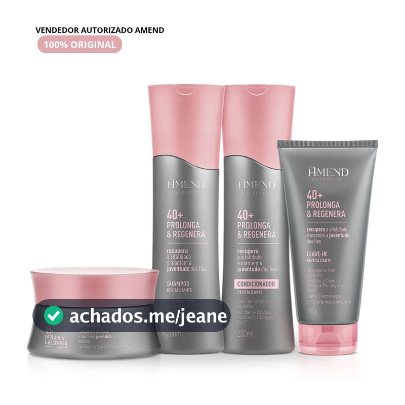 Lançamento Amend Cosmetics Expertise Prolonga e Regenera 40+ - Escolha Seu Kit