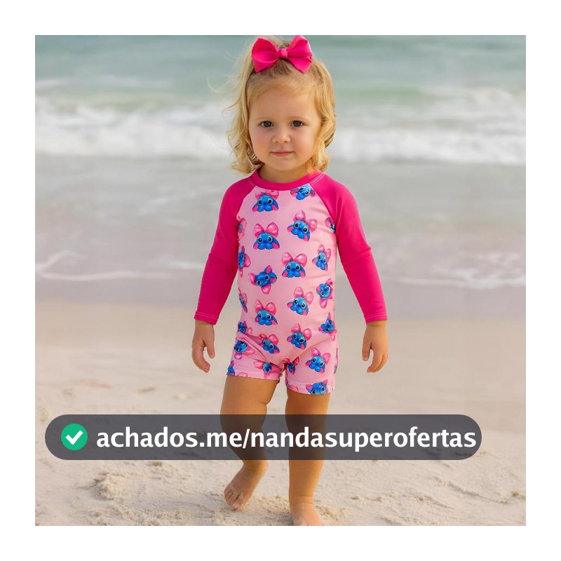 Macacão Maiô Infantil Feminino Praia Piscina Natação Macaquinho Uv