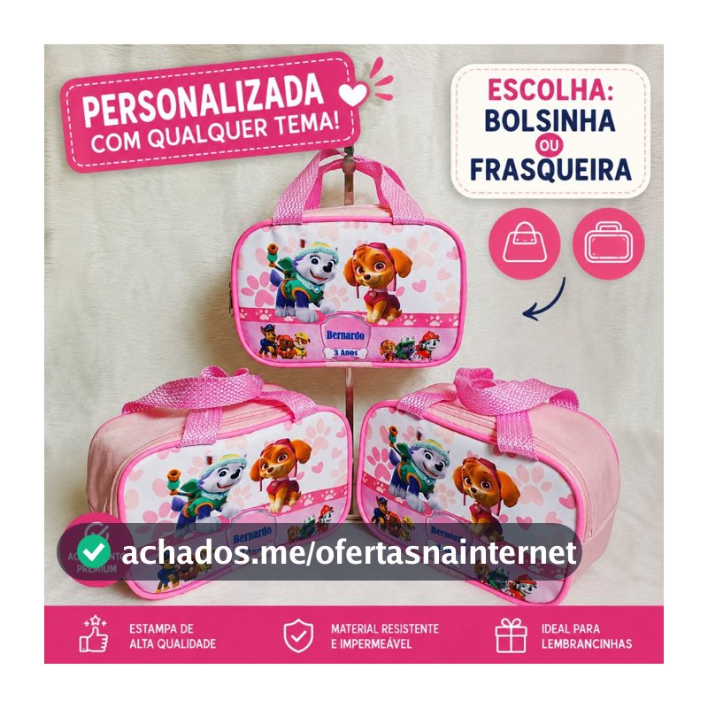 BOLSINHA  FRASQUEIRA LEMBRANCINHA DE ANIVERSARIO DE FESTAS  PERSONALIZADAS VARIOS TEMAS 05/27