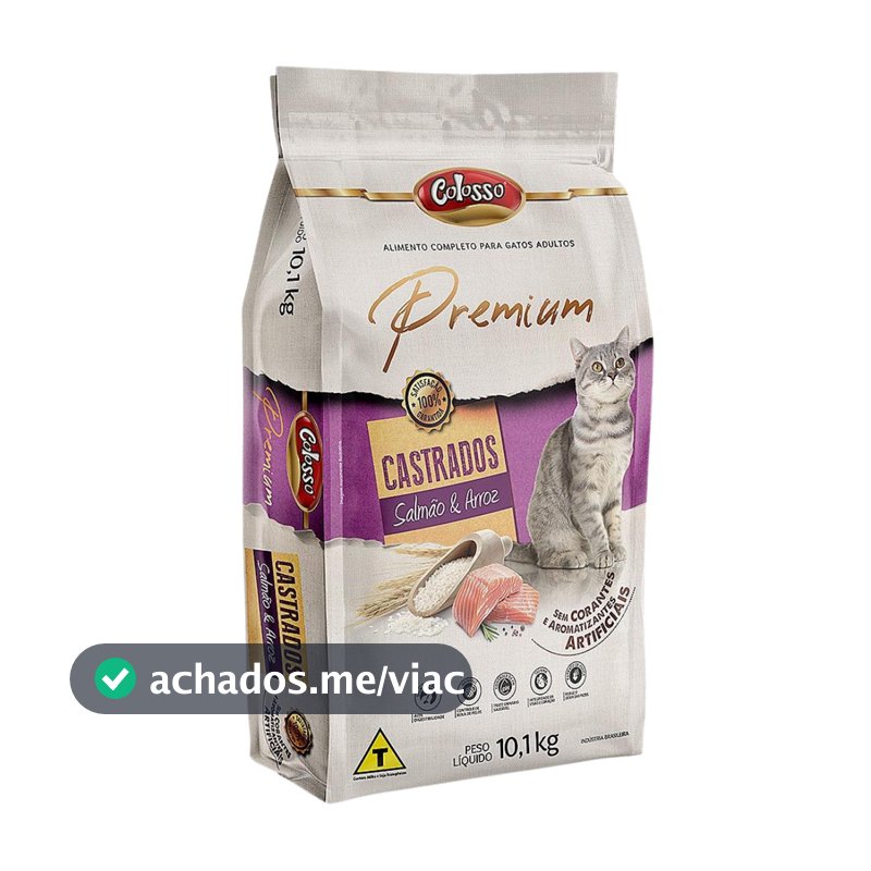Ração Colosso Premium Gato Castrado Salmão 10 Kg