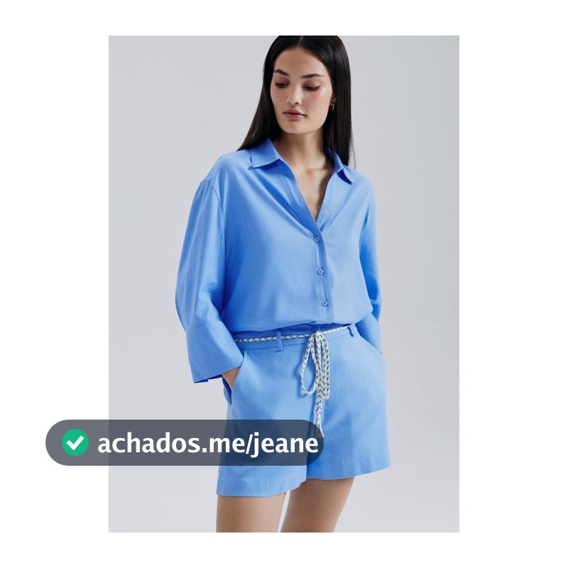 Shorts Feminino Alfaiataria Com Linho Hering