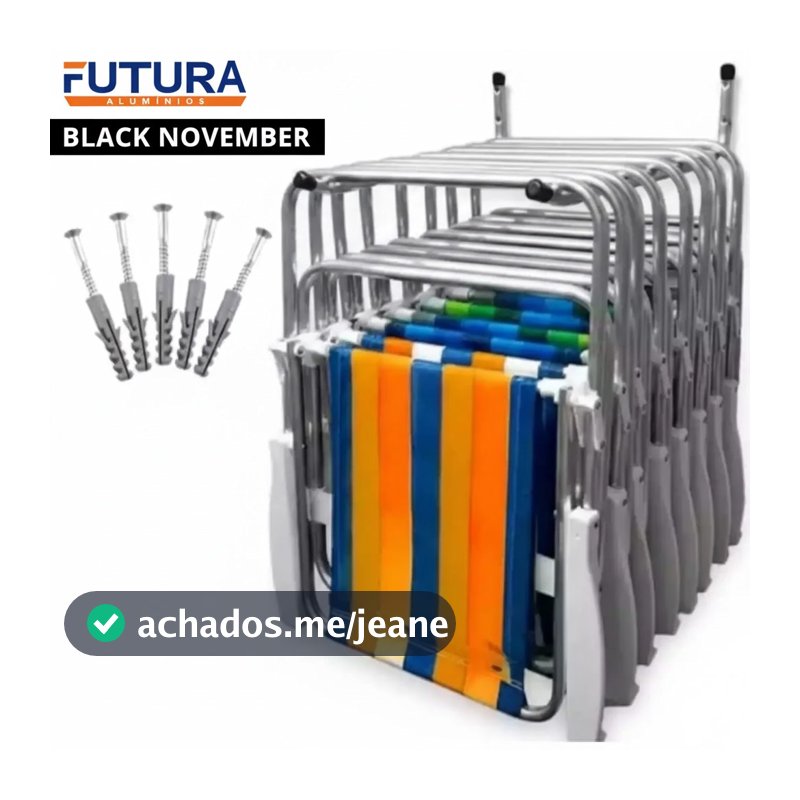 Suporte para cadeira de praia para parede para até 7 cadeiras