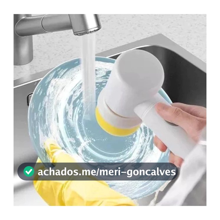 Escova Elétrica Rotativa Para Limpeza 5 em 1 Sem Fio Recarregável Multiuso
