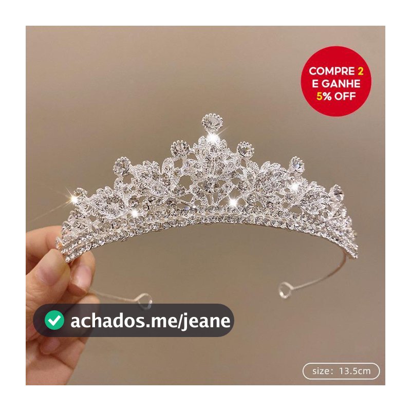 Tiara de Noiva Ajustável em Cristal 3D para Casamentos, Desfiles, Proms e Festas de Aniversário